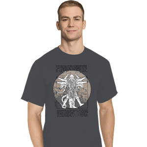 Shirts T-Shirts, Tall / Large / Charcoal Lovecraft Man