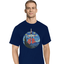 Load image into Gallery viewer, Shirts T-Shirts, Tall / Large / Navy Starry Fighter
