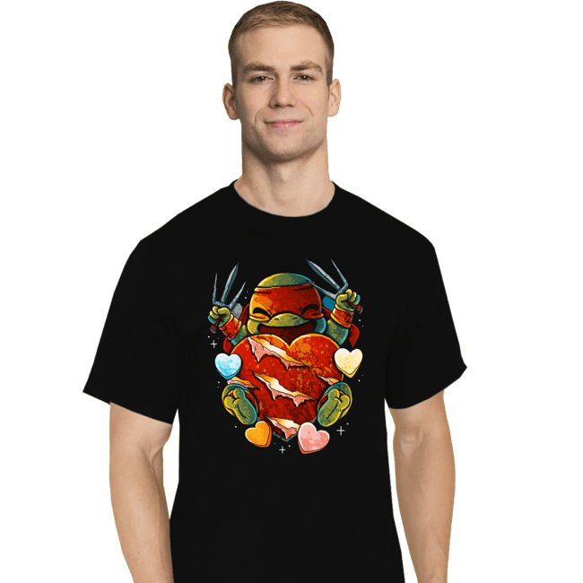 Daily_Deal_Shirts T-Shirts, Tall / Large / Black Love Turtle