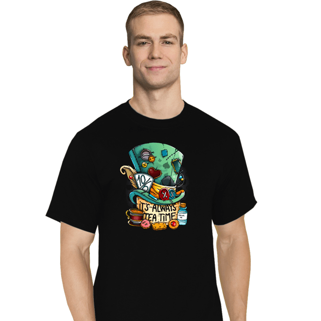 Daily_Deal_Shirts T-Shirts, Tall / Large / Black It's Always Tea Time