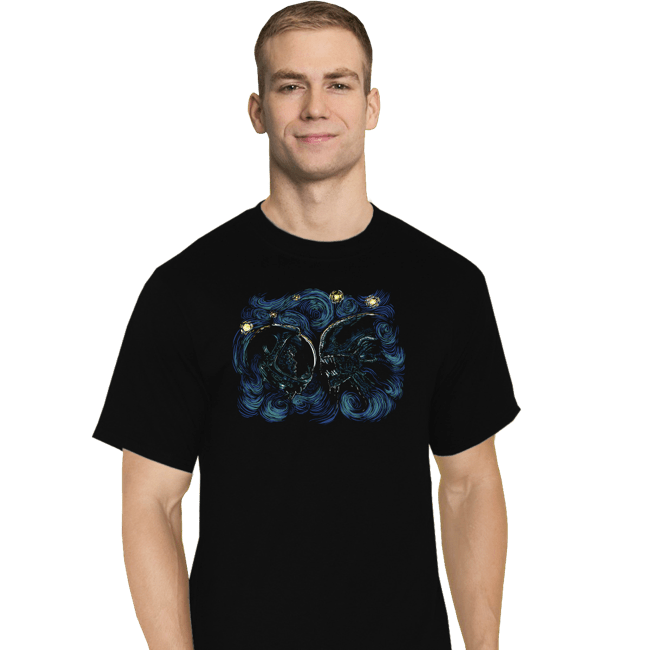 Secret_Shirts T-Shirts, Tall / Large / Black Starry Alien