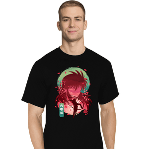 Daily_Deal_Shirts T-Shirts, Tall / Large / Black Kurama's Rose Whirlwind