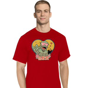 Daily_Deal_Shirts T-Shirts, Tall / Large / Red Kaiju Love