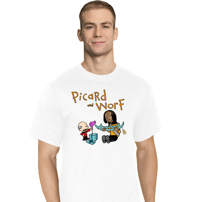 Daily_Deal_Shirts T-Shirts, Tall / Large / White Picard And Worf