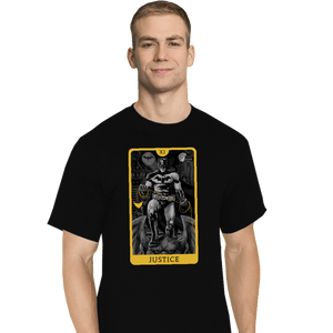 Daily_Deal_Shirts T-Shirts, Tall / Large / Black JL Tarot - Justice