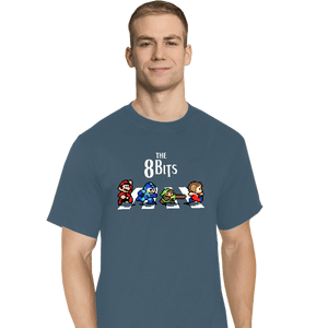 Daily_Deal_Shirts T-Shirts, Tall / Large / Indigo Blue The 8 Bits