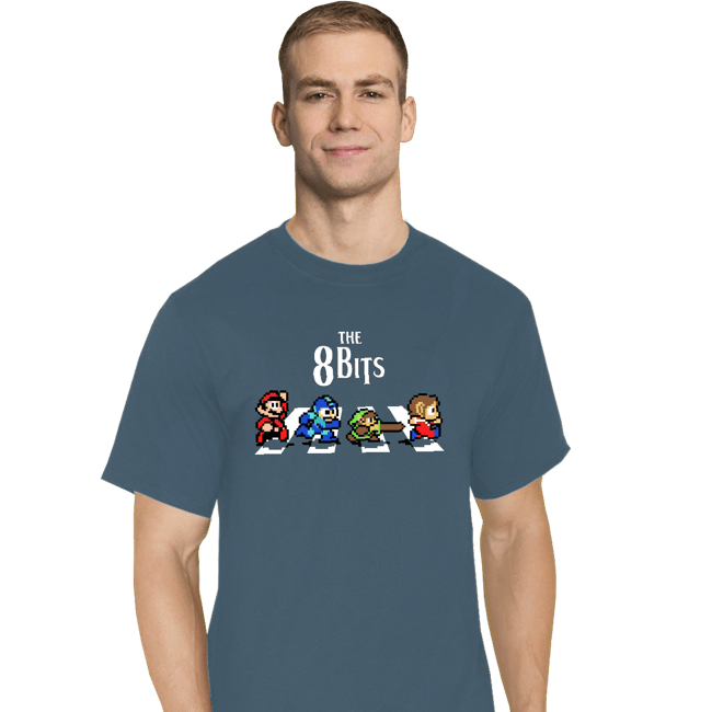 Daily_Deal_Shirts T-Shirts, Tall / Large / Indigo Blue The 8 Bits
