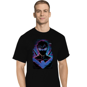 Daily_Deal_Shirts T-Shirts, Tall / Large / Black Glitch Nightwing