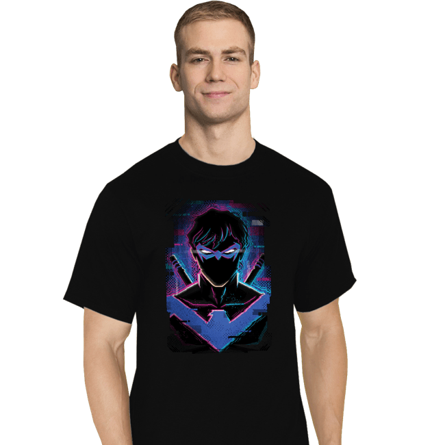 Daily_Deal_Shirts T-Shirts, Tall / Large / Black Glitch Nightwing