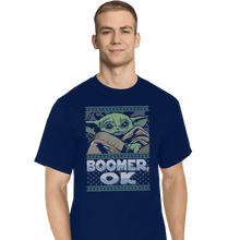 Load image into Gallery viewer, Shirts T-Shirts, Tall / Large / Navy Boomer Ok Baby Yoda Sweater
