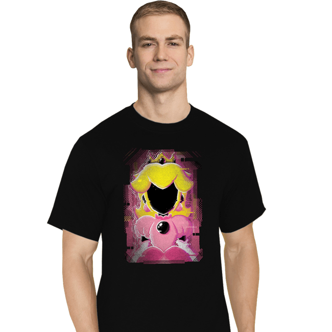 Shirts T-Shirts, Tall / Large / Black Peach Glitch
