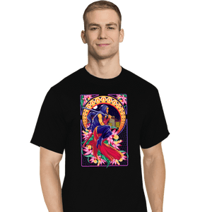 Daily_Deal_Shirts T-Shirts, Tall / Large / Black Ninja Art Nouveau Gaiden