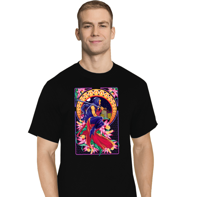 Daily_Deal_Shirts T-Shirts, Tall / Large / Black Ninja Art Nouveau Gaiden