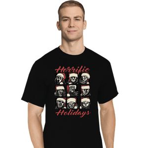 Daily_Deal_Shirts T-Shirts, Tall / Large / Black Horrific Holidays