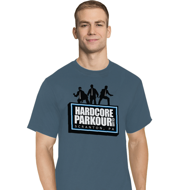 Shirts T-Shirts, Tall / Large / Indigo Blue Hardcore Parkour Club