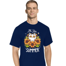 Load image into Gallery viewer, Daily_Deal_Shirts T-Shirts, Tall / Large / Navy Summer Kitten Sniffles
