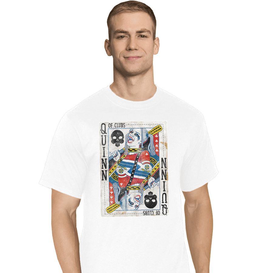 Shirts T-Shirts, Tall / Large / White Quinn of Clubs