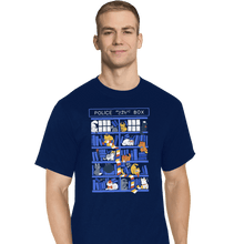 Load image into Gallery viewer, Shirts T-Shirts, Tall / Large / Navy Library Box Who
