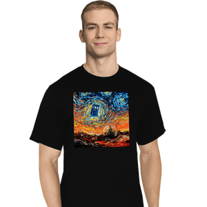 Shirts T-Shirts, Tall / Large / Black Van Gogh Never Saw Gallifrey