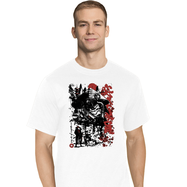 Daily_Deal_Shirts T-Shirts, Tall / Large / White Trooper Samurai