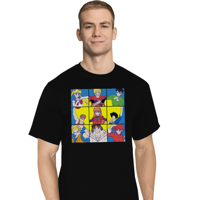 Daily_Deal_Shirts T-Shirts, Tall / Large / Black The Anime Heart Of A 90s Kid