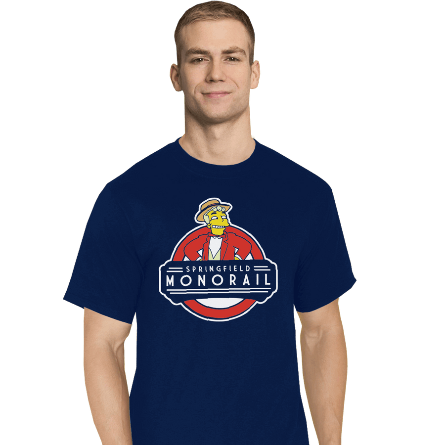Shirts T-Shirts, Tall / Large / Navy Springfield Monorail