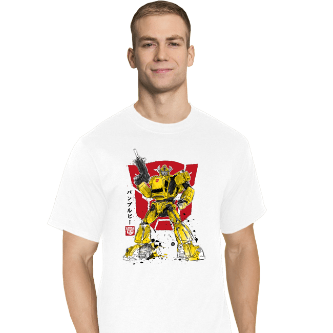Daily_Deal_Shirts T-Shirts, Tall / Large / White Bumble Sumi-e