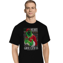 Load image into Gallery viewer, Daily_Deal_Shirts T-Shirts, Tall / Large / Black Merry Grouchmas Ugly Sweater
