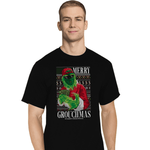 Daily_Deal_Shirts T-Shirts, Tall / Large / Black Merry Grouchmas Ugly Sweater