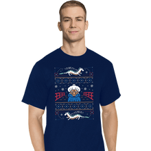 Load image into Gallery viewer, Shirts T-Shirts, Tall / Large / Navy Magical Japanese Folk Christmas Sweaters
