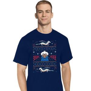 Shirts T-Shirts, Tall / Large / Navy Magical Japanese Folk Christmas Sweaters