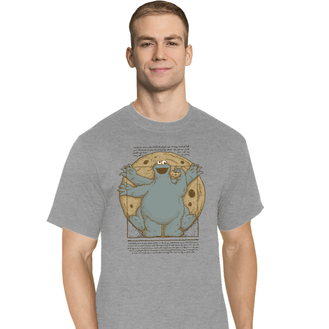 Daily_Deal_Shirts T-Shirts, Tall / Large / Sports Grey Vitruvian Cookie