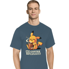 Load image into Gallery viewer, Secret_Shirts T-Shirts, Tall / Large / Indigo Blue No Coffee Pikachu

