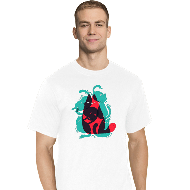 Shirts T-Shirts, Tall / Large / White Cat Shapes
