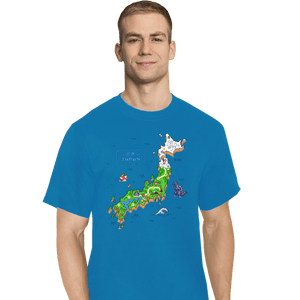 Secret_Shirts T-Shirts, Tall / Large / Royal Blue Super Japan World Map