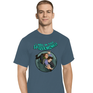 Daily_Deal_Shirts T-Shirts, Tall / Large / Indigo Blue Spider-Monkey