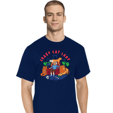 Load image into Gallery viewer, Secret_Shirts T-Shirts, Tall / Large / Navy Crazy Cat Lady
