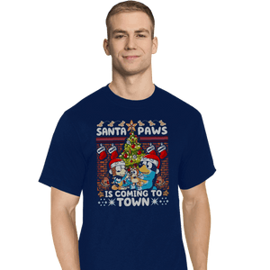 Daily_Deal_Shirts T-Shirts, Tall / Large / Navy Santa Paws Bluey Sweater