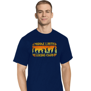 Daily_Deal_Shirts T-Shirts, Tall / Large / Navy Middle Earth Hiking Club