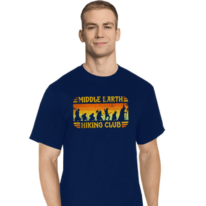 Daily_Deal_Shirts T-Shirts, Tall / Large / Navy Middle Earth Hiking Club