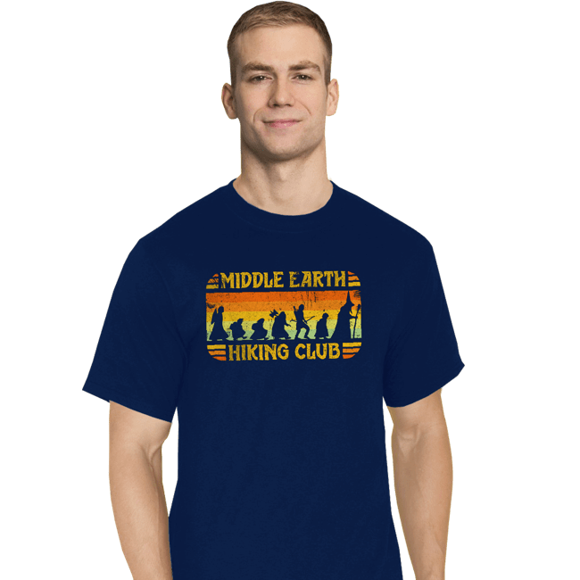 Daily_Deal_Shirts T-Shirts, Tall / Large / Navy Middle Earth Hiking Club