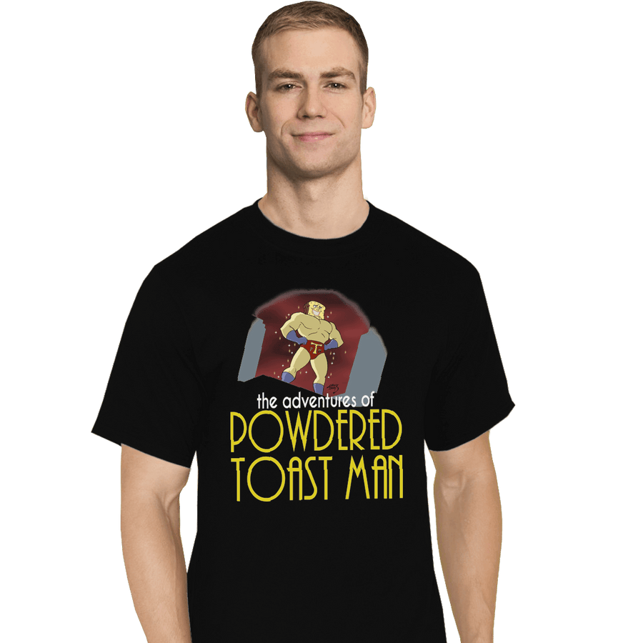 Shirts T-Shirts, Tall / Large / Black Powdered Toast Man