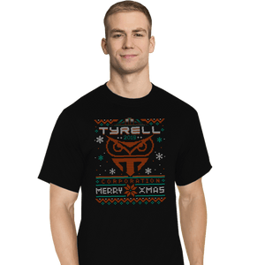 Daily_Deal_Shirts T-Shirts, Tall / Large / Black Happy Replicant Xmas