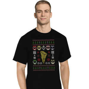 Shirts T-Shirts, Tall / Large / Black Mighty Morphin Christmas