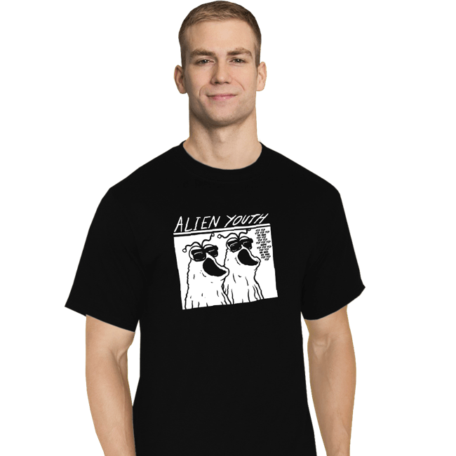 Daily_Deal_Shirts T-Shirts, Tall / Large / Black Alien Youth