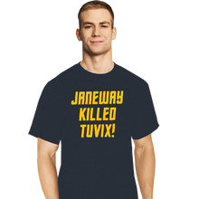 Load image into Gallery viewer, Daily_Deal_Shirts T-Shirts, Tall / Large / Dark Heather Janeway Killed Tuvix!
