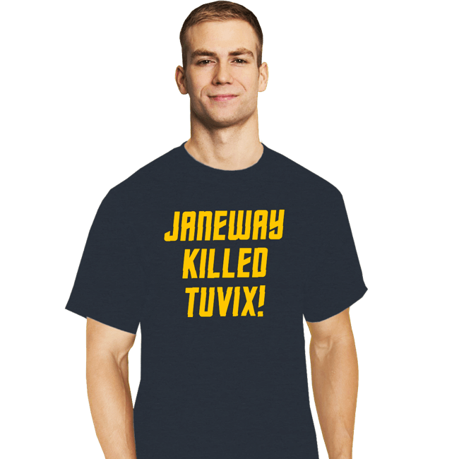 Daily_Deal_Shirts T-Shirts, Tall / Large / Dark Heather Janeway Killed Tuvix!