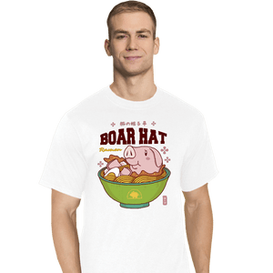 Shirts T-Shirts, Tall / Large / White Boar Hat Ramen