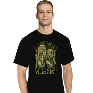 Shirts T-Shirts, Tall / Large / Black I Always Play As High Elf