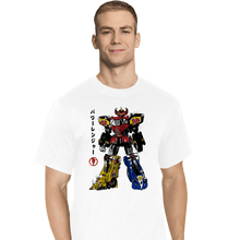 Load image into Gallery viewer, Daily_Deal_Shirts T-Shirts, Tall / Large / White Mighty Morphin Megazord Sumi-e
